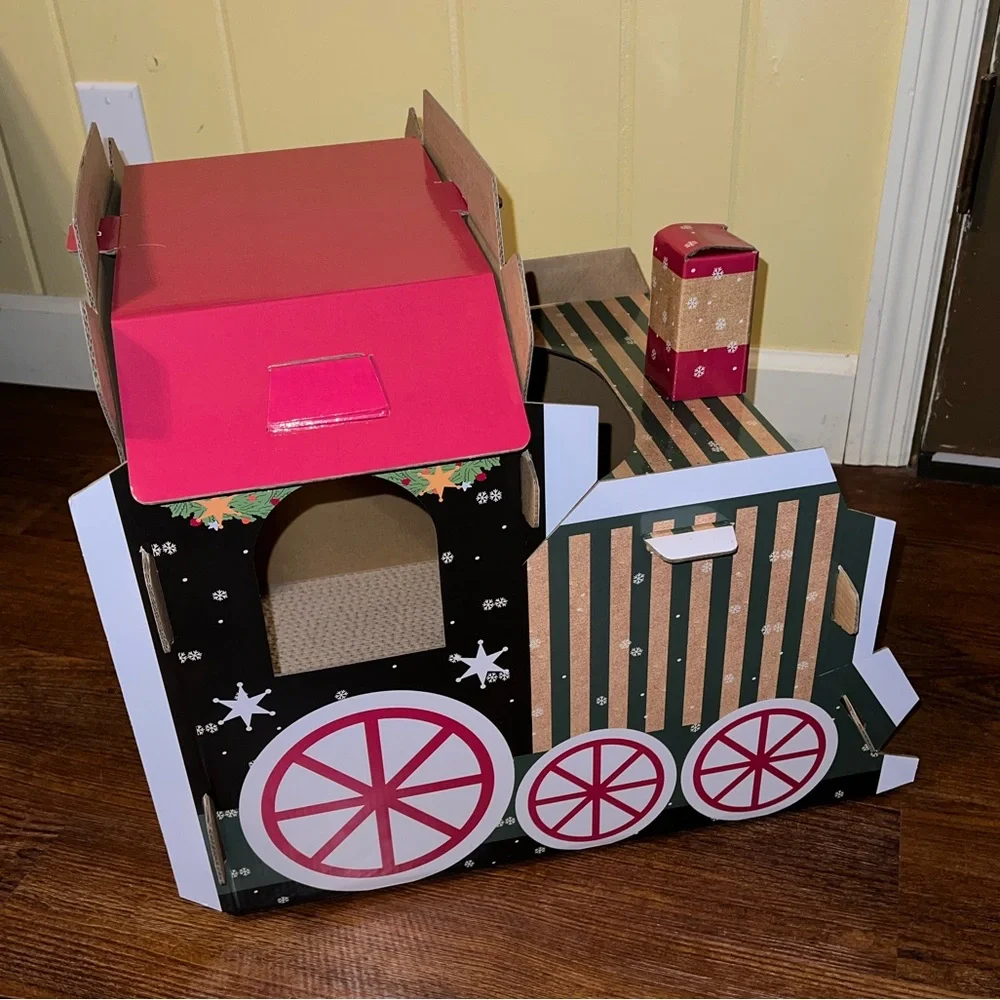 Merry Makings by Petco Holiday Train Cardboard Cat Scratcher Corrugated Base